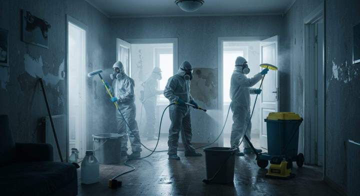 7.ettoyage extrême après une infestation de rats